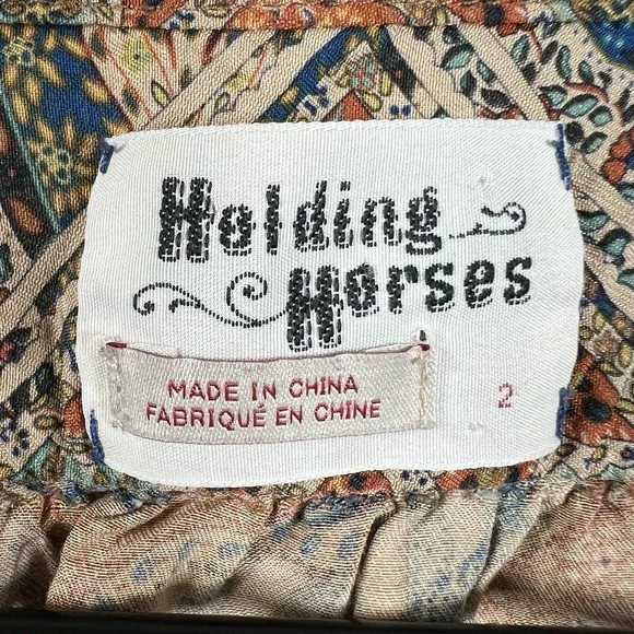 Anthropologie Holding Horses Womens 2 Paisley Print Elastic Waist Mini Dress - Picture 5 of 6